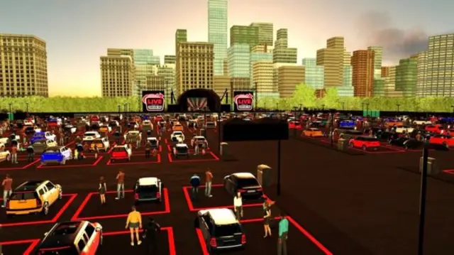 An artist's impression of what drive-in events could look like - however in Scotland, those attending will have to stay in their cars most of the time