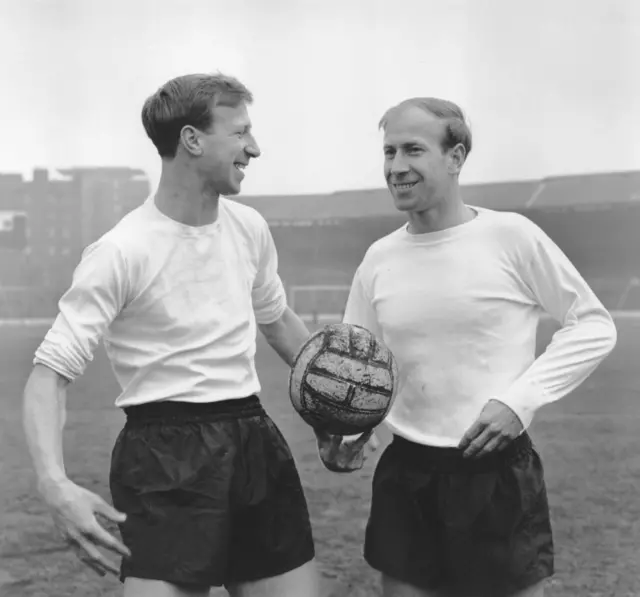 The Charlton brother in England kits