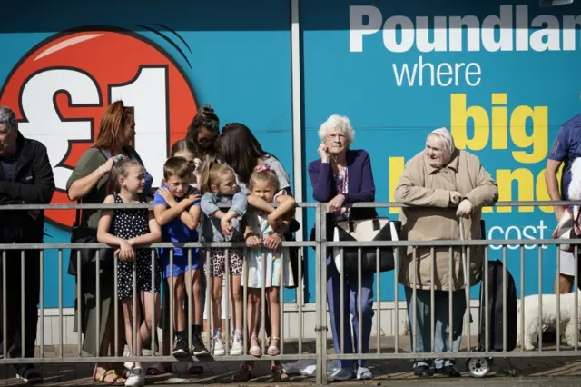 Crowd next to road