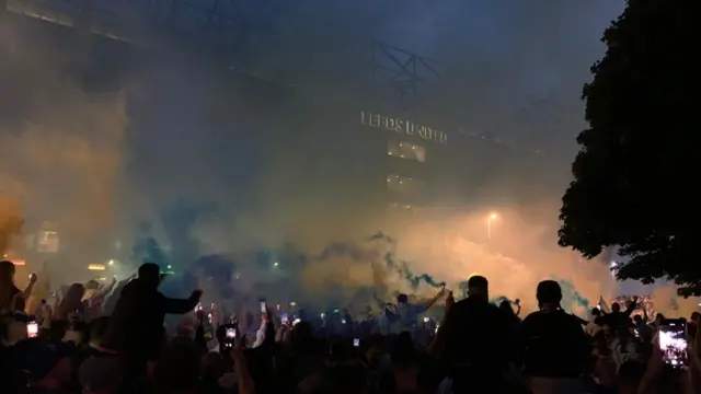 Smoke outside Elland Road