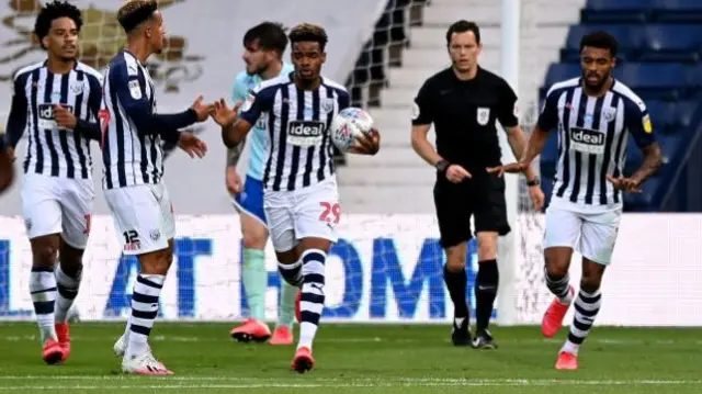 West Brom celebrate their equaliser