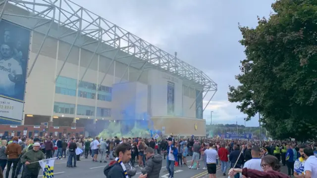 Supporters outside the ground