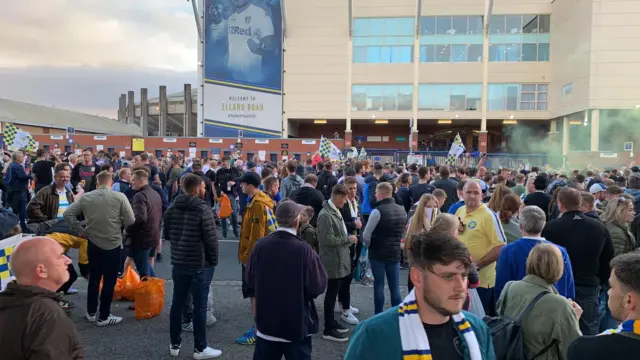 Supporters outside the ground