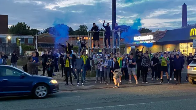 West Brom fans celebrating