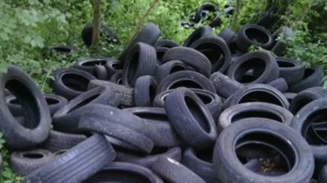 Dumped tyres