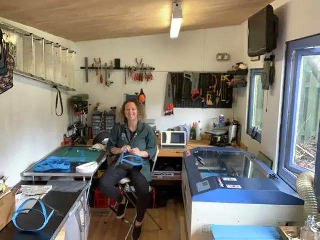 Sarah McGoldrick in her shed