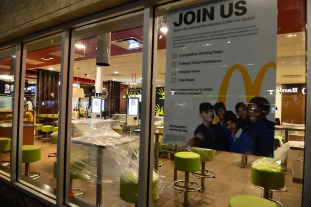 A McDonald's thats closed for indoor dining in Miami