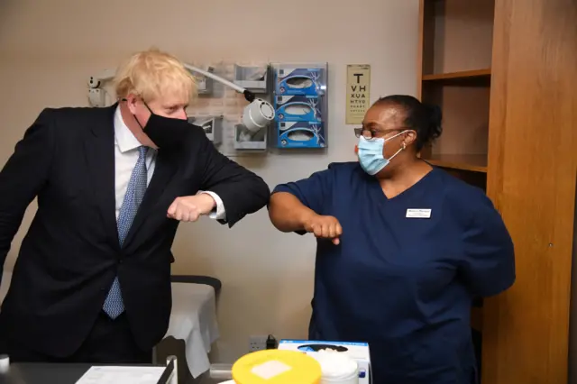 Boris Johnson at a GP surgery