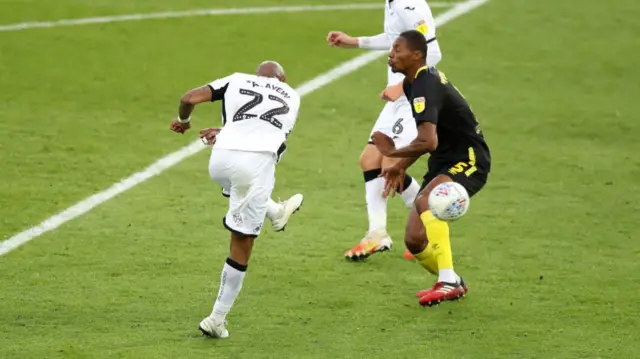 Andre Ayew fires in a shot