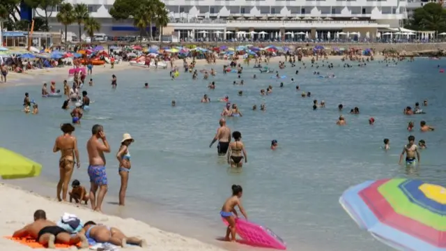 People on a beach in Spain