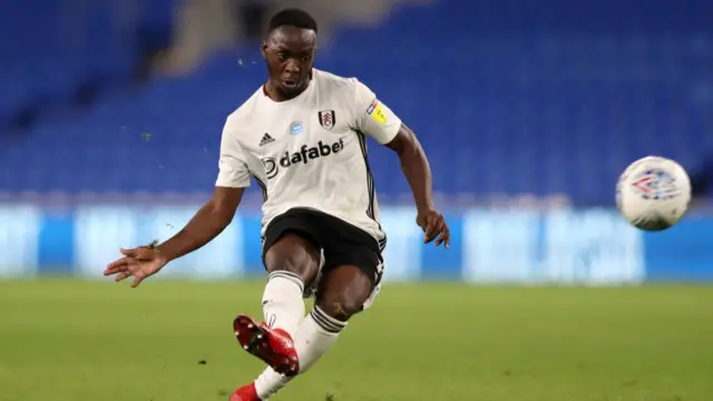 Neeskens Kebano of Fulham scores his sides second goal