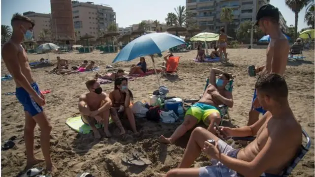 People on a Spanish beach