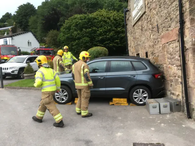 Car crashed into wall