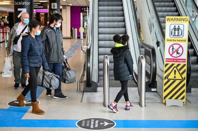 Passengers at Edinburgh Airport