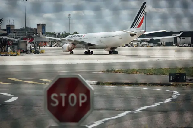 A passenger aircraft operated by Air France-KLM taxis at Charles de Gaulle airport