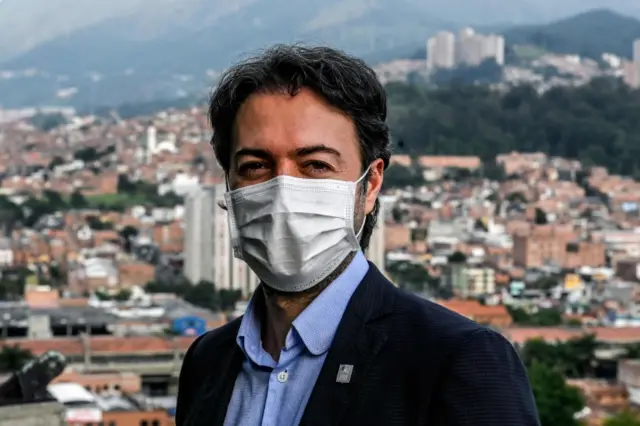 Mayor Daniel Quintero poses for a picture in Medellin on June 17, 2020