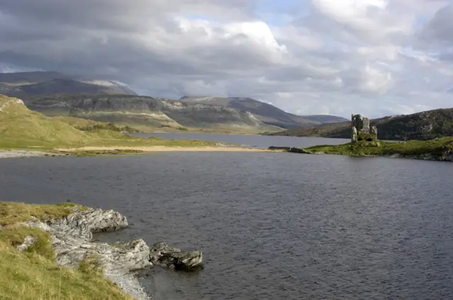 Ardrvreck Castle on the shores of Loch Assynt