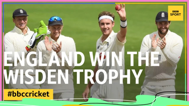 England beat West Indies to win the Wisden Trophy graphic