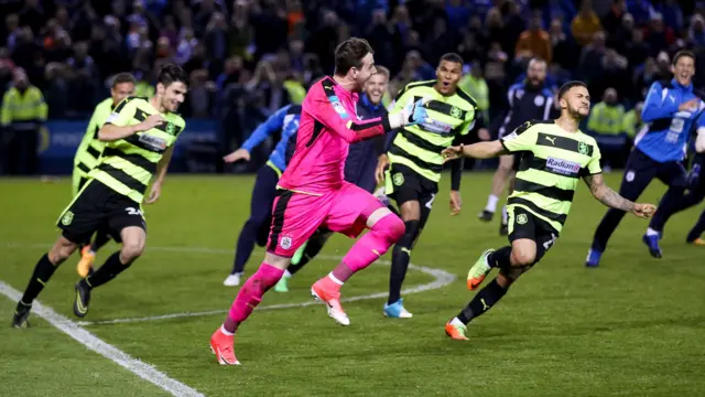 Huddersfield celebrate