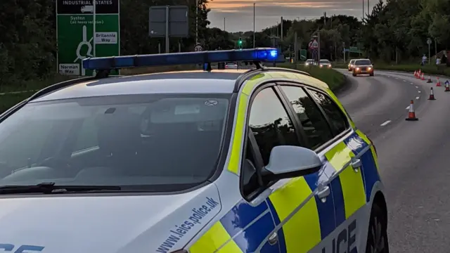 Police car in Thurmaston