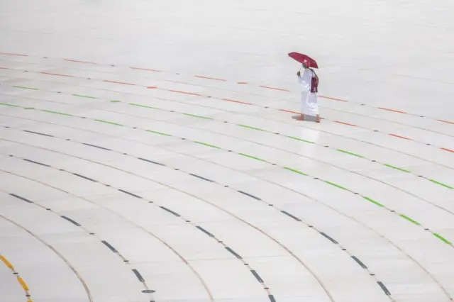 pilgrim circling around the Kaaba