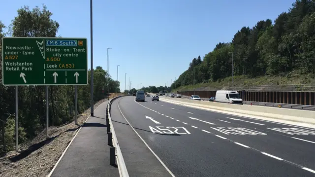 A500 with roadworks removed