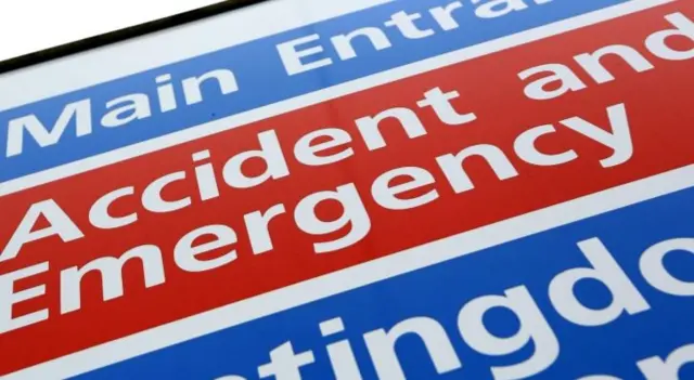 A hospital accident and emergency sign