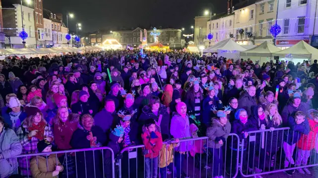 Crowds at Boston Christmas Market