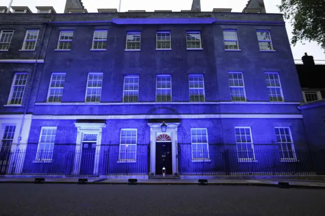 Downing Street lit up