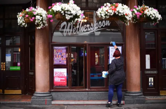 JD Wetherspoon pub in north London on Saturday morning