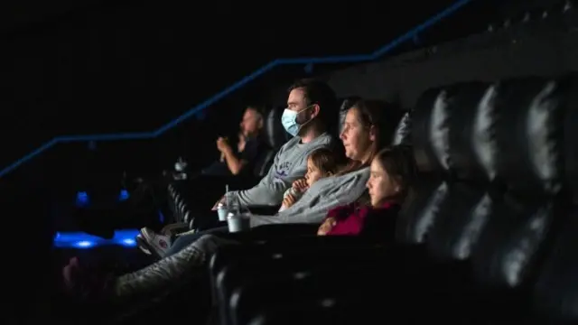 Cinema-goers at Showcase Cinema in Bluewater Shopping Centre, Dartford,