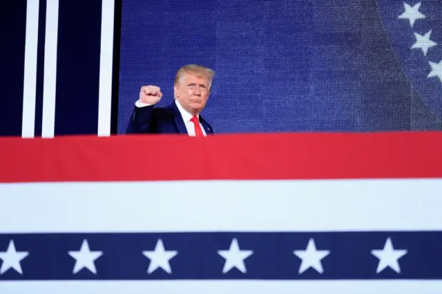 President Donald Trump at Fourth of July celebrations at Mount Rushmore on 3 July, 2020