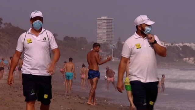 Beach wardens on Spain's Costa del Sol