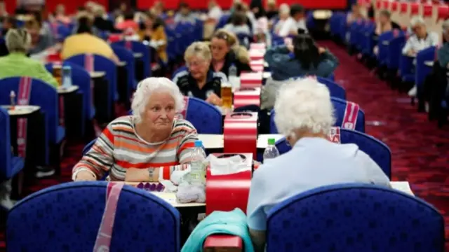 Women play bingo at Mecca Bingo in Luton