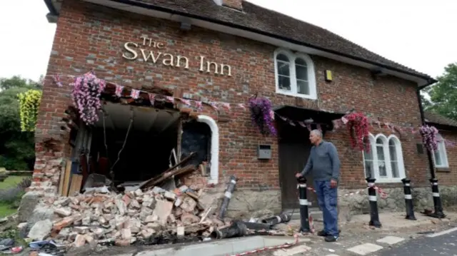 Ray Perkins outside the Swan Inn