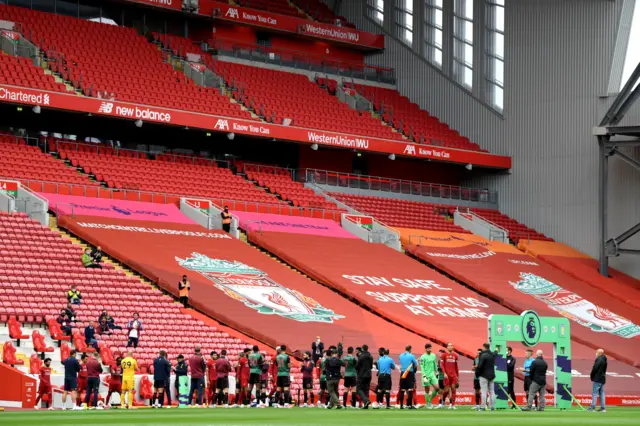 Aston Villa give Liverpool a guard of honour at Anfield