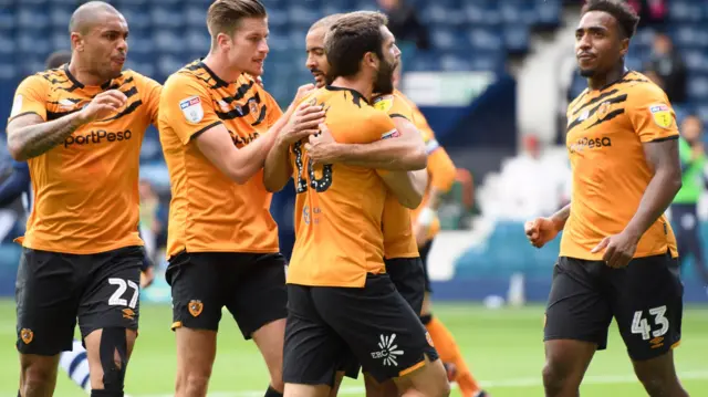 Hull celebrate their goal