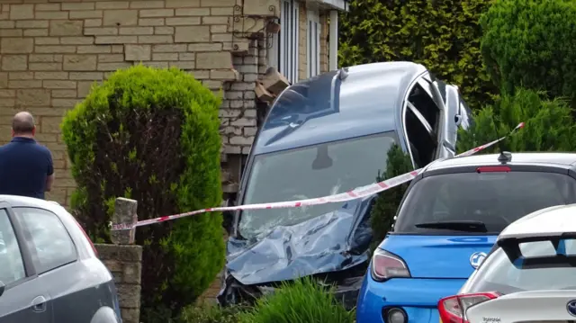 Car crashing into house in Dronfield