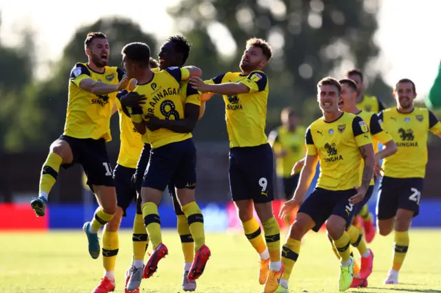 Oxford United celebrate