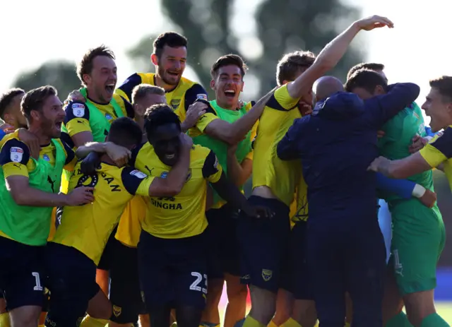 Oxford United celebrate