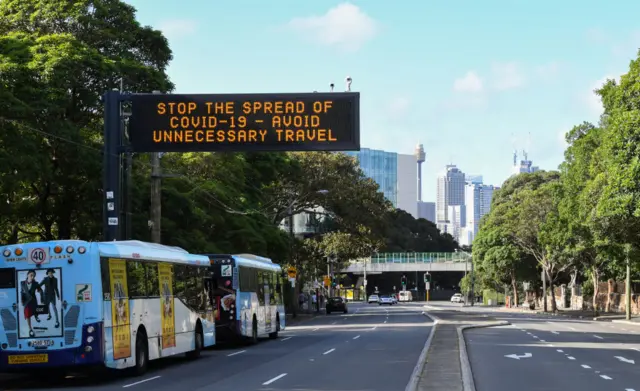 A sign in Sydney, New South Wales, earlier this year