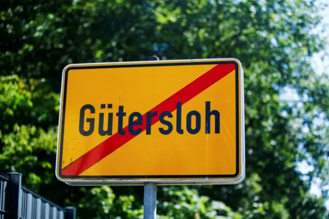 A road sign outside Gutersloh in Germany