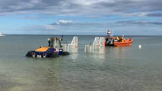 A lifeboat being launched