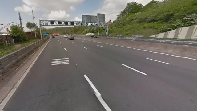The M1 where the crash happened