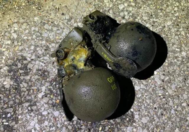 Suspected grenades
