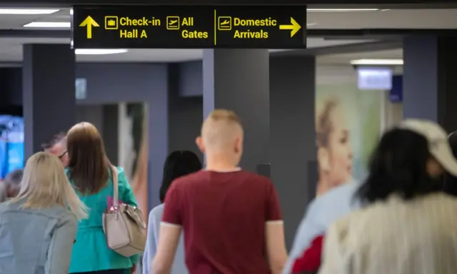 Passengers at Leeds Bradford Airport