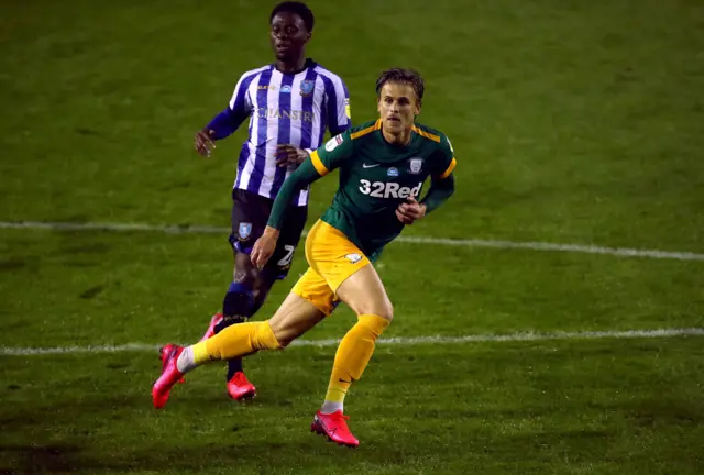 Brad Potts scores Preston's third at Sheff Wed