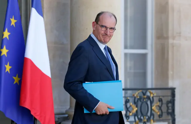 Newly appointed French Prime Minister Jean Castex leaves the Elysee presidential Palace