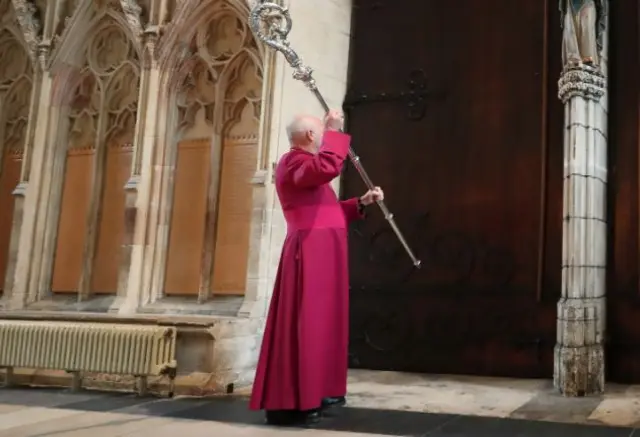 The 98th Archbishop of York, Bishop Stephen Geoffrey Cottrell, takes up the historic Braganza