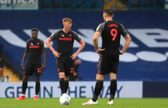 Stoke players take a kick-off